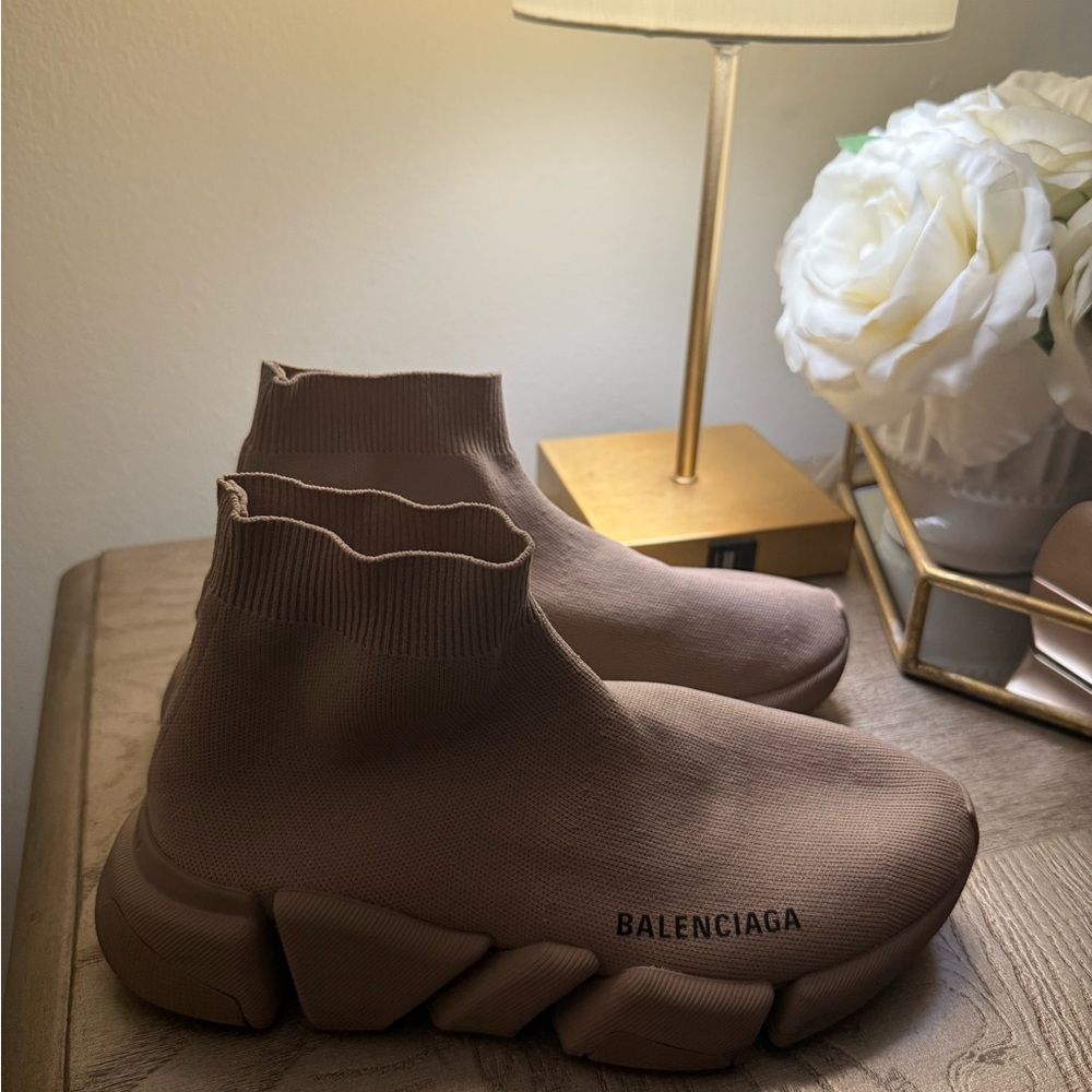 Balenciaga Tan Sock Sneakers - Picture 2 of 5